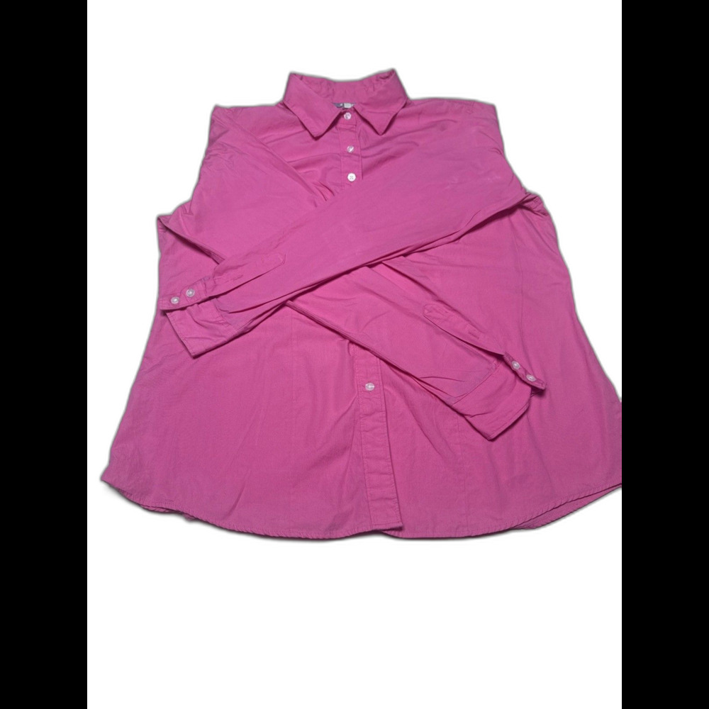 Cinch Women’s Xl button front pink shirt polo collar embroidered logo cotton